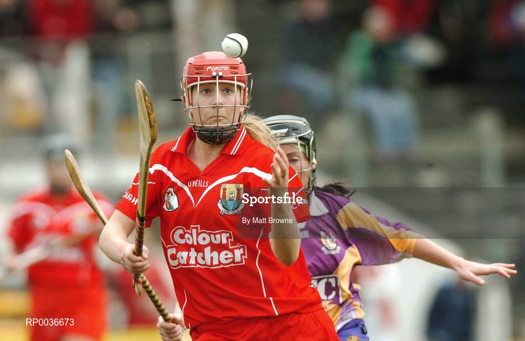6 May 2007; Sile Burns, Cork, in action against Claire O'Connor, Wexford. Camogie National League Division 1A Final, Cork v Wexford, Nowlan Park, Co. Kilkenny. Picture credit: Matt Browne / SPORTSFILE