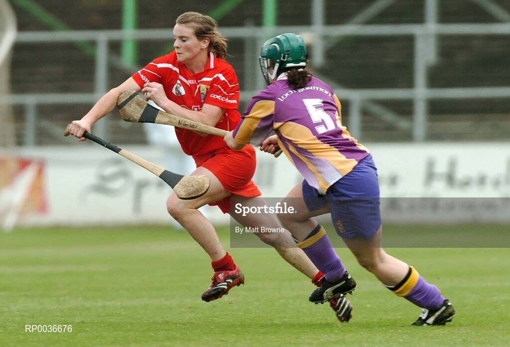 6 May 2007; Briege Corkery, Cork, in action against Noeleen Lambert, Wexford. Camogie National League Division 1A Final, Cork v Wexford, Nowlan Park, Co. Kilkenny. Picture credit: Matt Browne / SPORTSFILE