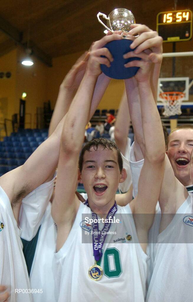 9 May 2007; Dunmore Community College captain Shane O'Malley lifts the cup. Schools Basketball Second Year Finals, C Boys Final, Dunmore Community College, Galway v Cobh Community College, Cork, National Basketball Arena, Tallaght, Dublin. Picture credit: Brian Lawless / SPORTSFILE