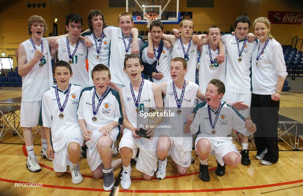 9 May 2007; The Dunmore Community College team celebrate with the cup. Schools Basketball Second Year Finals, C Boys Final, Dunmore Community College, Galway v Cobh Community College, Cork, National Basketball Arena, Tallaght, Dublin. Picture credit: Brian Lawless / SPORTSFILE