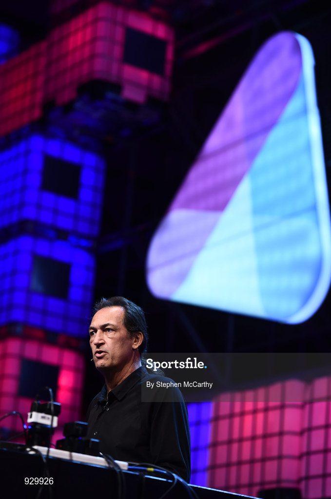 4 November 2014; Skip Rizzo, Director, Medical Virtual Reality, on the centre stage during Day 1 of the 2014 Web Summit in the RDS, Dublin, Ireland. Picture credit: Stephen McCarthy / SPORTSFILE / Web Summit