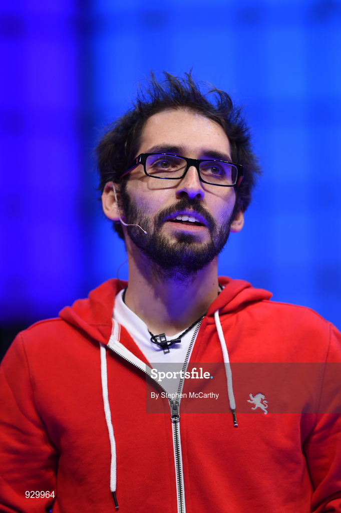 4 November 2014; Jorge Soto, Co-Founder, Miroculus, speaks on Decoding Disease: Technology and the Cure for Cancer on the centre stage during Day 1 of the 2014 Web Summit in the RDS, Dublin, Ireland. Picture credit: Stephen McCarthy / SPORTSFILE / Web Summit