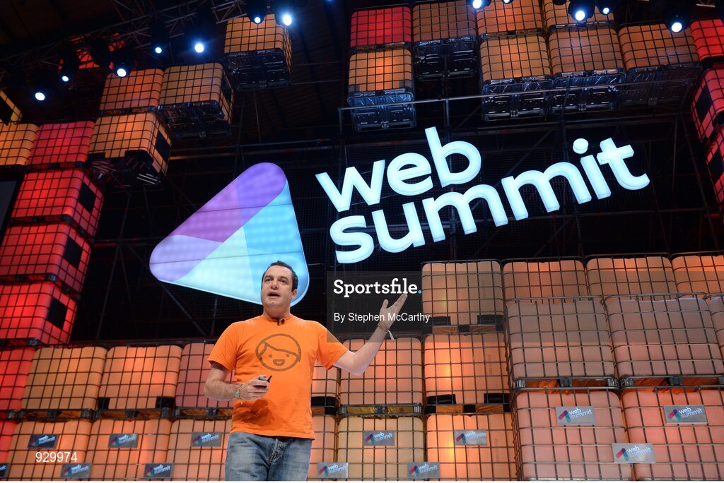 4 November 2014; Saul Klein, Partner, Index Ventures, give The Klein Report on the centre stage during Day 1 of the 2014 Web Summit in the RDS, Dublin, Ireland. Picture credit: Stephen McCarthy / SPORTSFILE / Web Summit