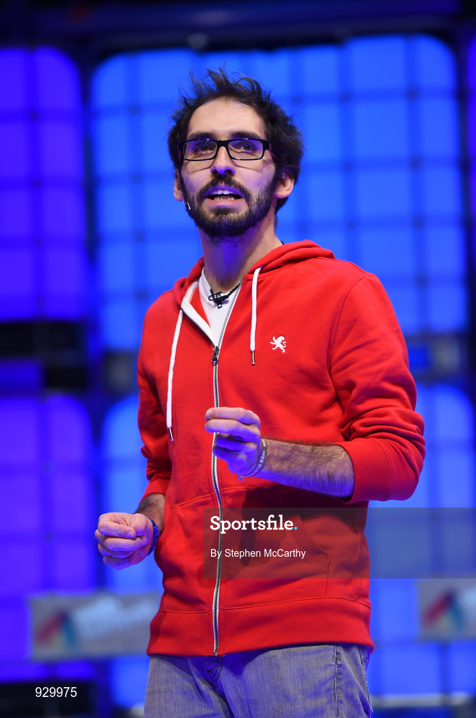 4 November 2014; Jorge Soto, Co-Founder, Miroculus, speaks on Decoding Disease: Technology and the Cure for Cancer on the centre stage during Day 1 of the 2014 Web Summit in the RDS, Dublin, Ireland. Picture credit: Stephen McCarthy / SPORTSFILE / Web Summit