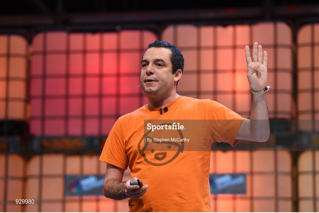 4 November 2014; Saul Klein, Partner, Index Ventures, gives The Klein Report on the centre stage during Day 1 of the 2014 Web Summit in the RDS, Dublin, Ireland. Picture credit: Stephen McCarthy / SPORTSFILE / Web Summit