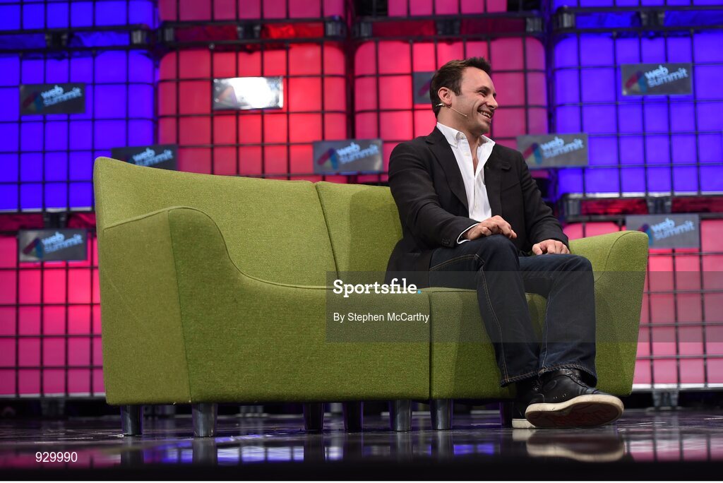4 November 2014; Brendan Iribe, CEO, Oculus VR, on the centre stage during Day 1 of the 2014 Web Summit in the RDS, Dublin, Ireland. Picture credit: Stephen McCarthy / SPORTSFILE / Web Summit