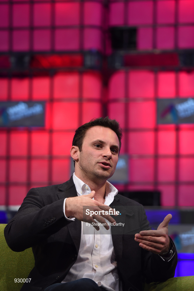 4 November 2014; Brendan Iribe, CEO , Oculus VR on the centre stage during Day 1 of the 2014 Web Summit in the RDS, Dublin, Ireland. Picture credit: Stephen McCarthy / SPORTSFILE / Web Summit