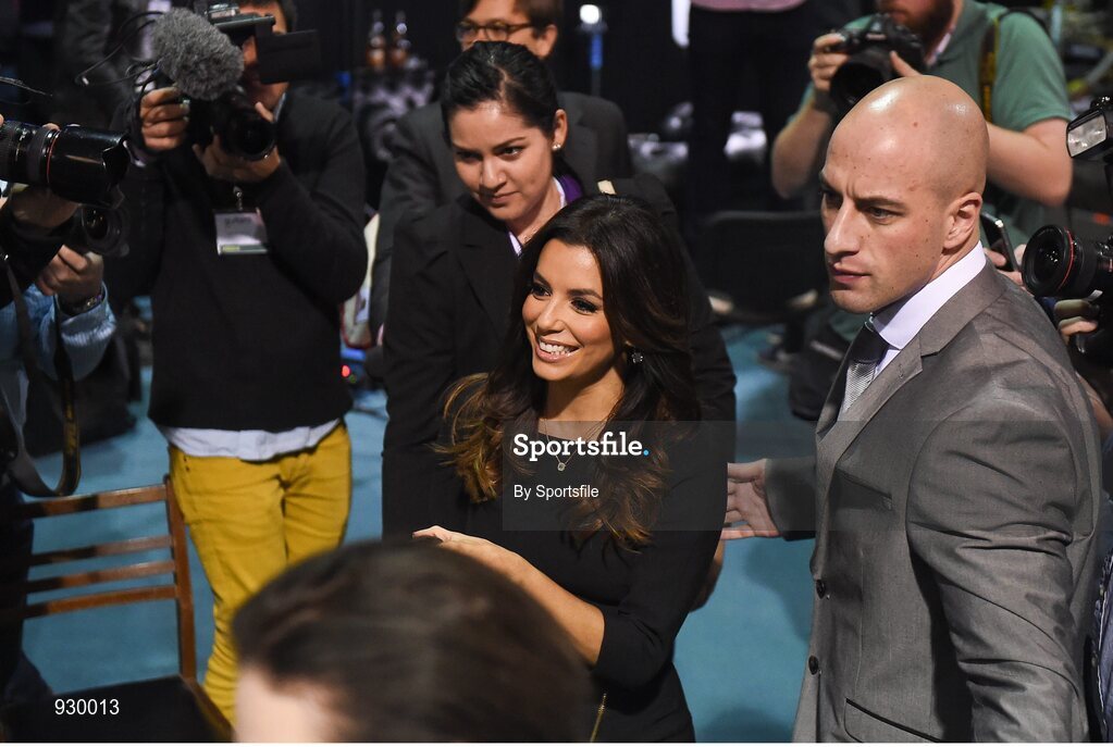 4 November 2014; Actress Eva Longoria makes her way towards the centre stage during Day 1 of the 2014 Web Summit in the RDS, Dublin, Ireland. Photo by Sportsfile / Web Summit