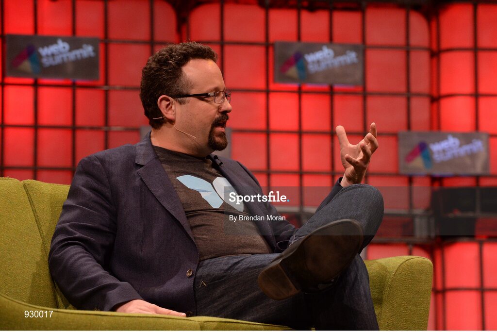 4 November 2014; Phil Libin, CEO, Evernote, on the centre stage during Day 1 of the 2014 Web Summit in the RDS, Dublin, Ireland. Picture credit: Brendan Moran / SPORTSFILE / Web Summit