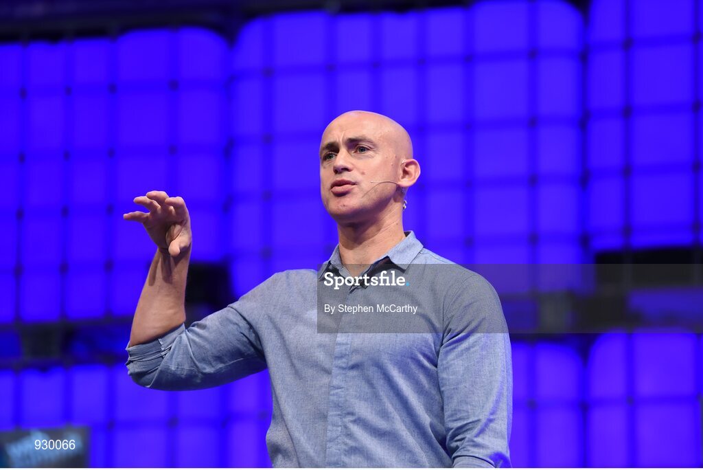 4 November 2014; Andy Puddicombe, Founder, Headspace, on the centre stage during Day 1 of the 2014 Web Summit in the RDS, Dublin, Ireland. Picture credit: Stephen McCarthy / SPORTSFILE / Web Summit