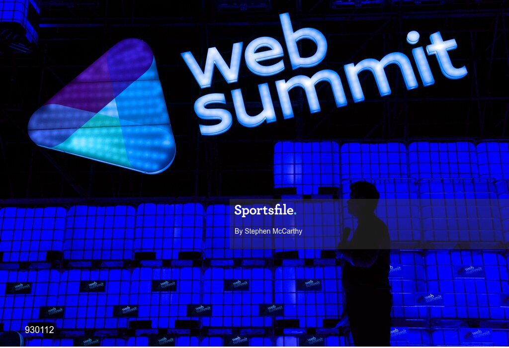 4 November 2014; Dara Hickey, Web Summit, on the centre stage during Day 1 of the 2014 Web Summit in the RDS, Dublin, Ireland. Picture credit: Stephen McCarthy / SPORTSFILE / Web Summit