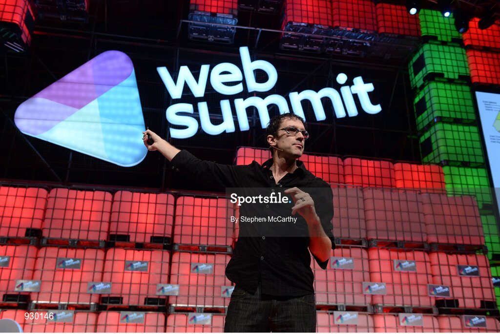 4 November 2014; Pablos Holman, Inventor, Intellectual Ventures Lab, talks about How to Be a Hacker on the centre stage during Day 1 of the 2014 Web Summit in the RDS, Dublin, Ireland. Picture credit: Stephen McCarthy / SPORTSFILE / Web Summit