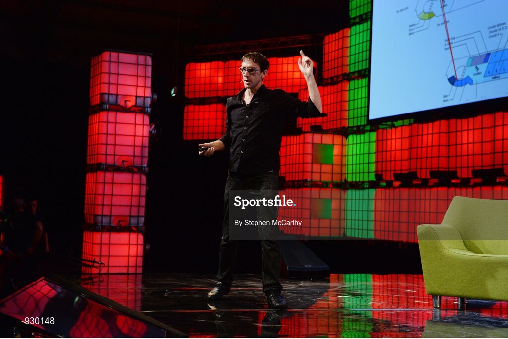 4 November 2014; Pablos Holman, Inventor, Intellectual Ventures Lab, talks about How to Be a Hacker on the centre stage during Day 1 of the 2014 Web Summit in the RDS, Dublin, Ireland. Picture credit: Stephen McCarthy / SPORTSFILE / Web Summit