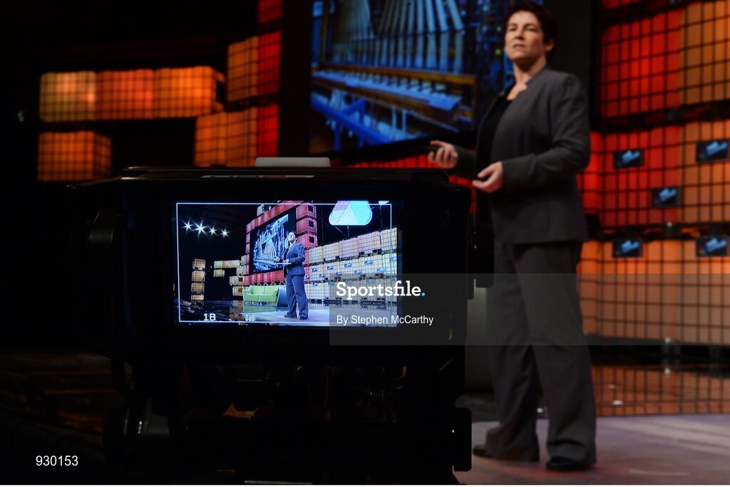 4 November 2014; Andra Keay, Managing Director, Silicon Valley Robotics, asks Can Robots Feel? on the centre stage during Day 1 of the 2014 Web Summit in the RDS, Dublin, Ireland. Picture credit: Stephen McCarthy / SPORTSFILE / Web Summit