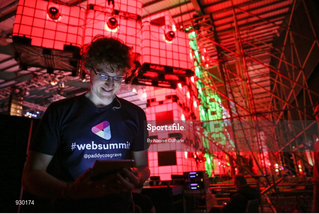4 November 2014; Paddy Cosgrave, Founder and CEO, Web Summit backstage stage during Day 1 of the 2014 Web Summit in the RDS, Dublin, Ireland. Picture credit: Naoise Culhane / SPORTSFILE / Web Summit