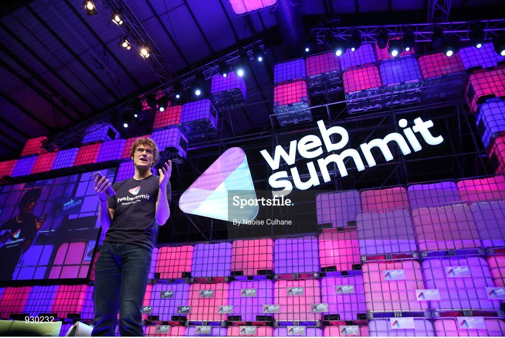 4 November 2014; Paddy Cosgrave, Founder and CEO, Web Summit on the centre stage during Day 1 of the 2014 Web Summit in the RDS, Dublin, Ireland. Picture credit: Naoise Culhane / SPORTSFILE / Web Summit