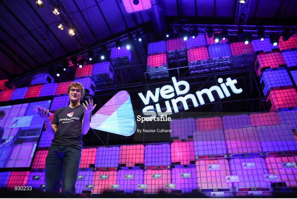 4 November 2014; Paddy Cosgrave, Founder and CEO, Web Summit on the centre stage during Day 1 of the 2014 Web Summit in the RDS, Dublin, Ireland. Picture credit: Naoise Culhane / SPORTSFILE / Web Summit