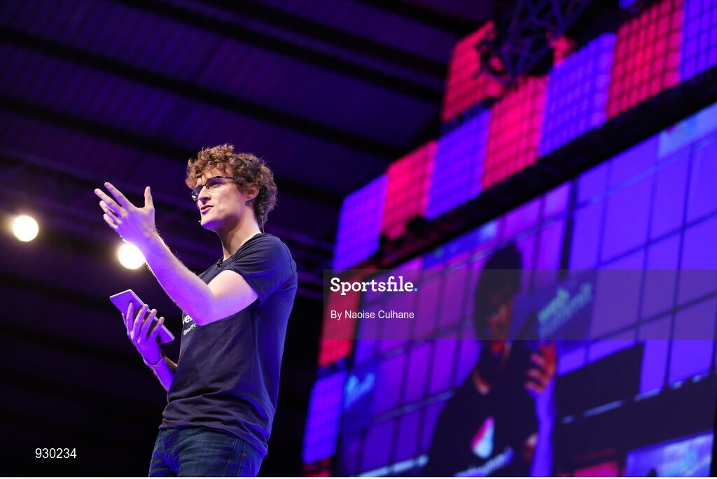4 November 2014; Paddy Cosgrave, Founder and CEO, Web Summit on the centre stage during Day 1 of the 2014 Web Summit in the RDS, Dublin, Ireland. Picture credit: Naoise Culhane / SPORTSFILE / Web Summit