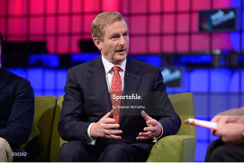 4 November 2014; An Taoiseach Enda Kenny T.D. on the centre stage during Day 1 of the 2014 Web Summit in the RDS, Dublin, Ireland. Picture credit: Stephen McCarthy / SPORTSFILE / Web Summit