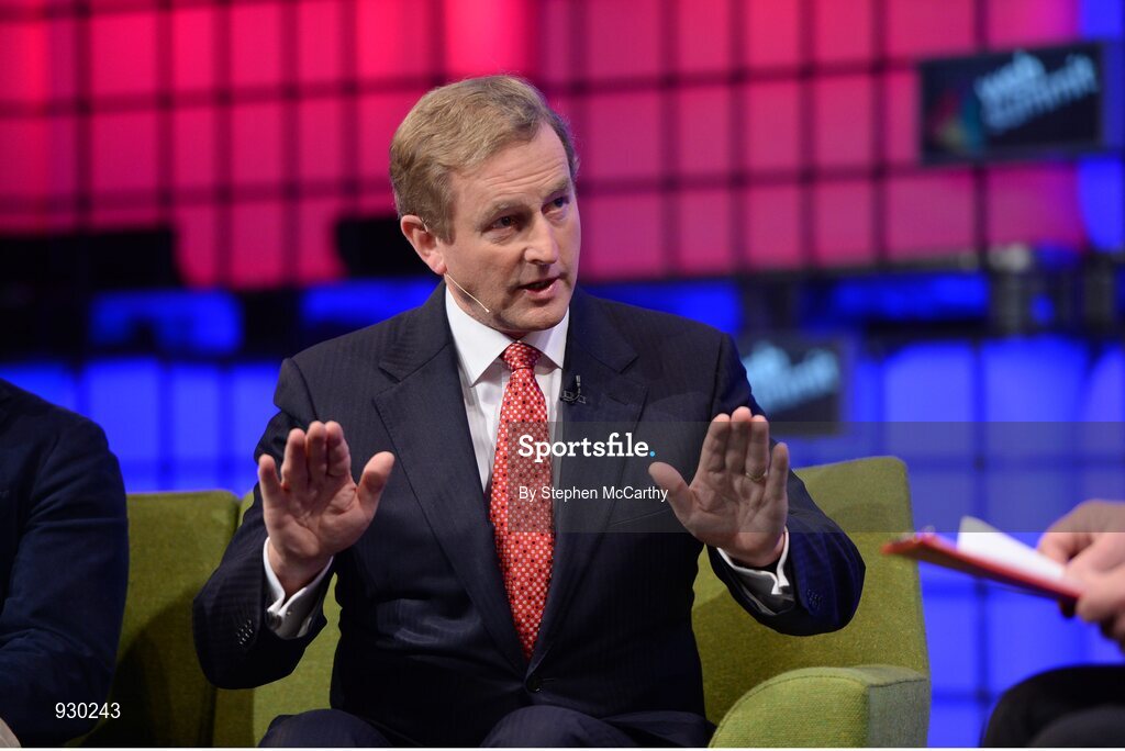4 November 2014; An Taoiseach Enda Kenny T.D. on the centre stage during Day 1 of the 2014 Web Summit in the RDS, Dublin, Ireland. Picture credit: Stephen McCarthy / SPORTSFILE / Web Summit
