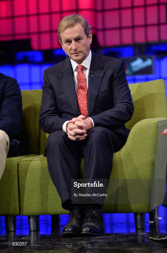 4 November 2014; An Taoiseach Enda Kenny T.D on the centre stage during Day 1 of the 2014 Web Summit in the RDS, Dublin, Ireland. Picture credit: Stephen McCarthy / SPORTSFILE / Web Summit