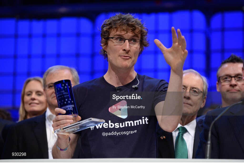 4 November 2014; Paddy Cosgrave, Founder and CEO, Web Summit on the centre stage during Day 1 of the 2014 Web Summit in the RDS, Dublin, Ireland. Picture credit: Stephen McCarthy / SPORTSFILE / Web Summit