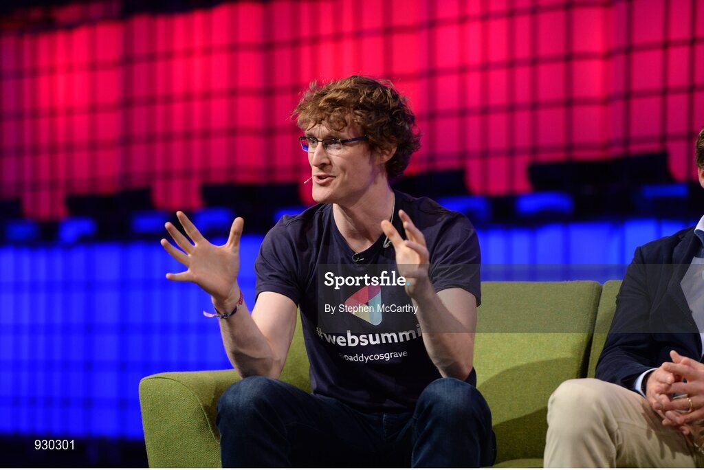 4 November 2014; Paddy Cosgrave, Founder and CEO, Web Summit on the centre stage during Day 1 of the 2014 Web Summit in the RDS, Dublin, Ireland. Picture credit: Stephen McCarthy / SPORTSFILE / Web Summit