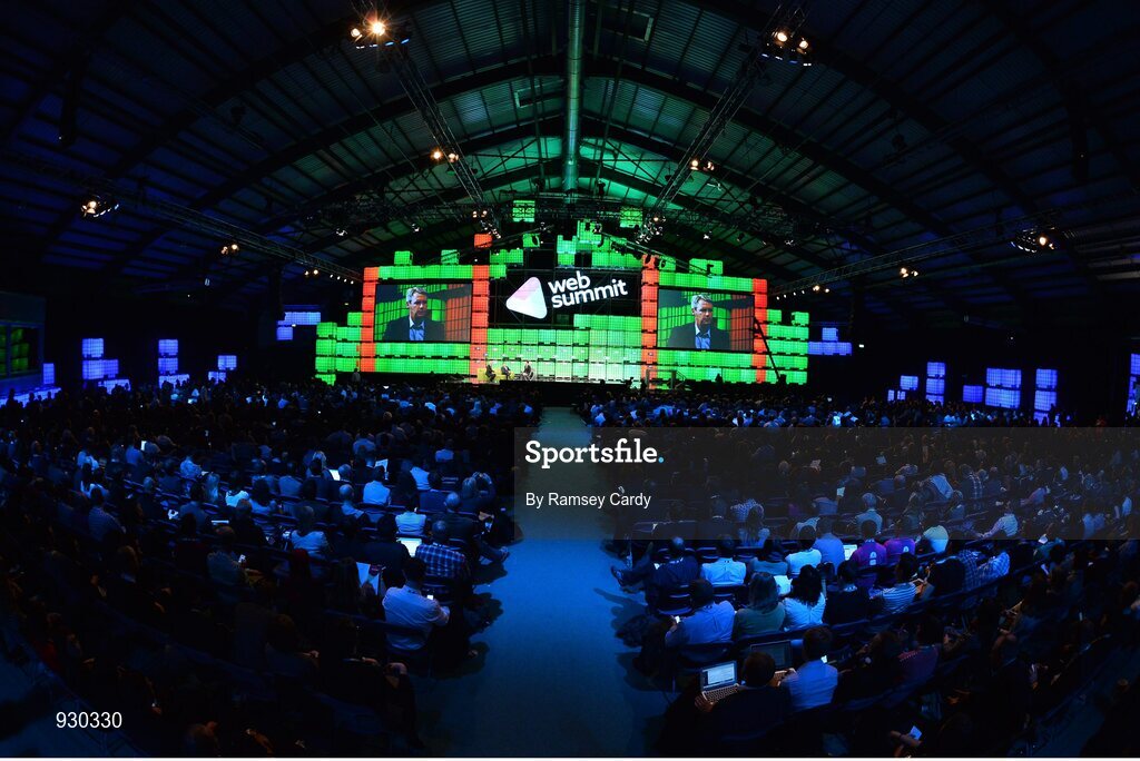 4 November 2014; A view of the centre stage during Day 1 of the 2014 Web Summit in the RDS, Dublin, Ireland. Picture credit: Ramsey Cardy / SPORTSFILE / Web Summit