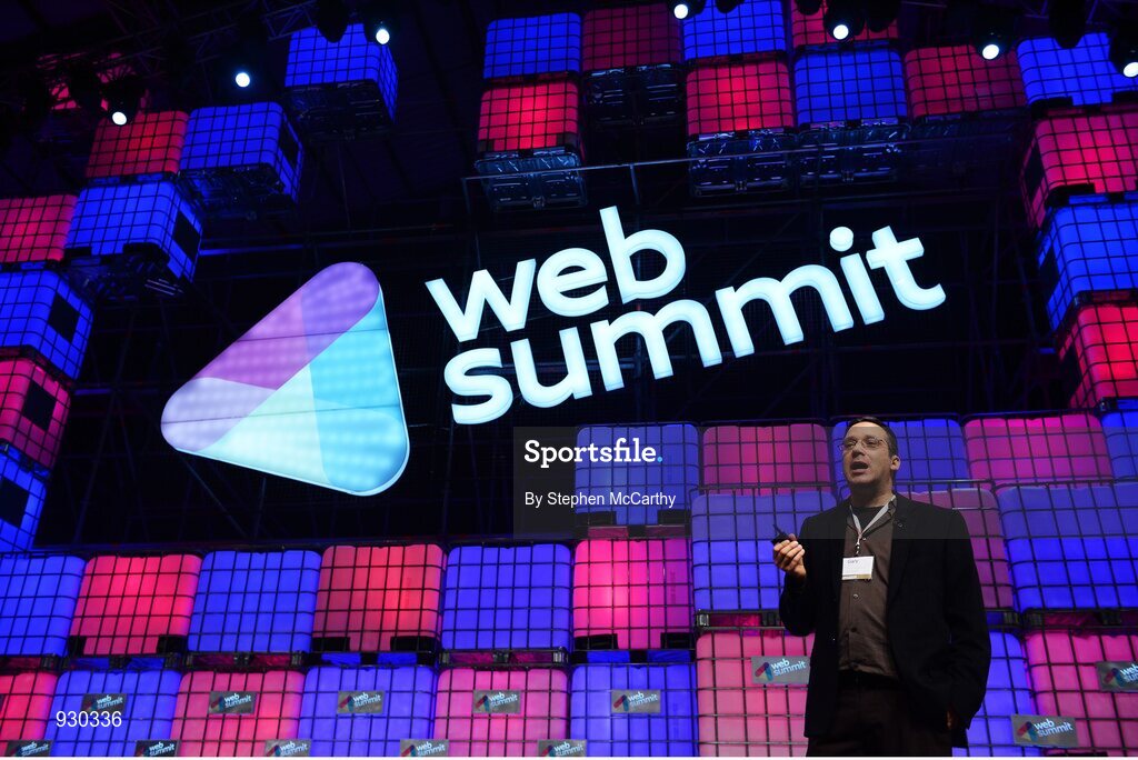 4 November 2014; Gary Marcus, Scientist and Author of Future of The Brain, on the centre stage during Day 1 of the 2014 Web Summit in the RDS, Dublin, Ireland. Picture credit: Stephen McCarthy / SPORTSFILE / Web Summit