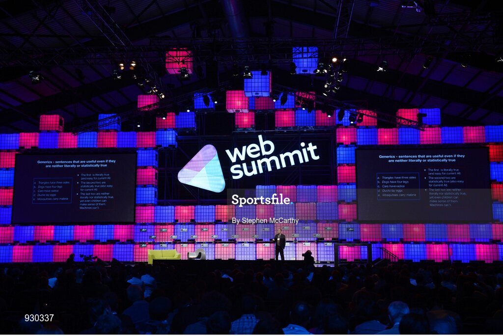 4 November 2014; Gary Marcus, Scientist and Author of Future of The Brain, on the centre stage during Day 1 of the 2014 Web Summit in the RDS, Dublin, Ireland. Picture credit: Stephen McCarthy / SPORTSFILE / Web Summit