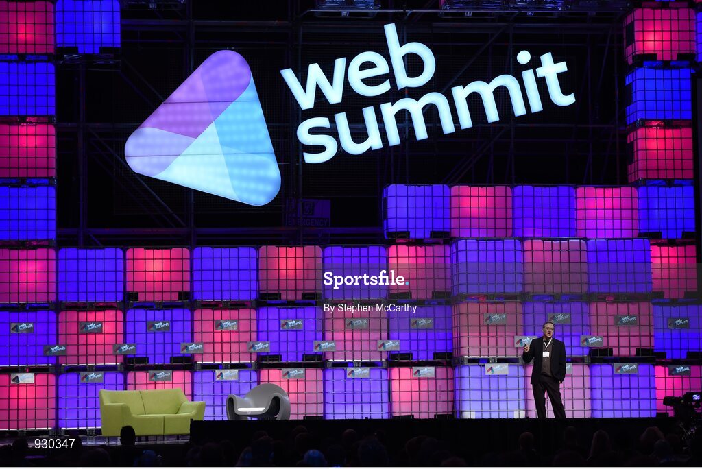 4 November 2014; Gary Marcus, Scientist and Author of Future of The Brain, on the centre stage during Day 1 of the 2014 Web Summit in the RDS, Dublin, Ireland. Picture credit: Stephen McCarthy / SPORTSFILE / Web Summit