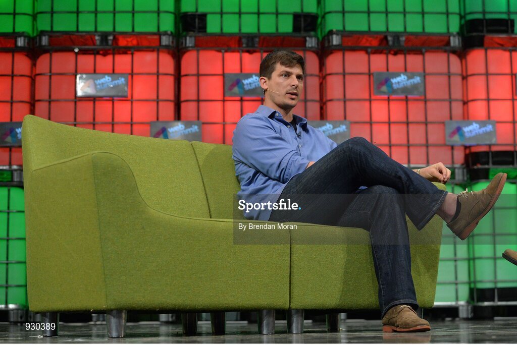 4 November 2014; Josh Tetrick, CEO & Founder, Hampton Creek, on the centre stage during Day 1 of the 2014 Web Summit in the RDS, Dublin, Ireland. Picture credit: Brendan Moran / SPORTSFILE / Web Summit