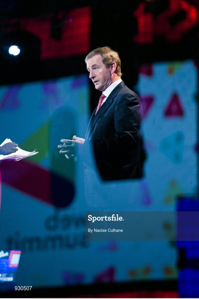 4 November 2014; An Taoiseach Enda Kenny addresses the delegates on the centre stage during Day 1 of the 2014 Web Summit in the RDS, Dublin, Ireland. Picture credit: Naoise Culhane / SPORTSFILE / Web Summit