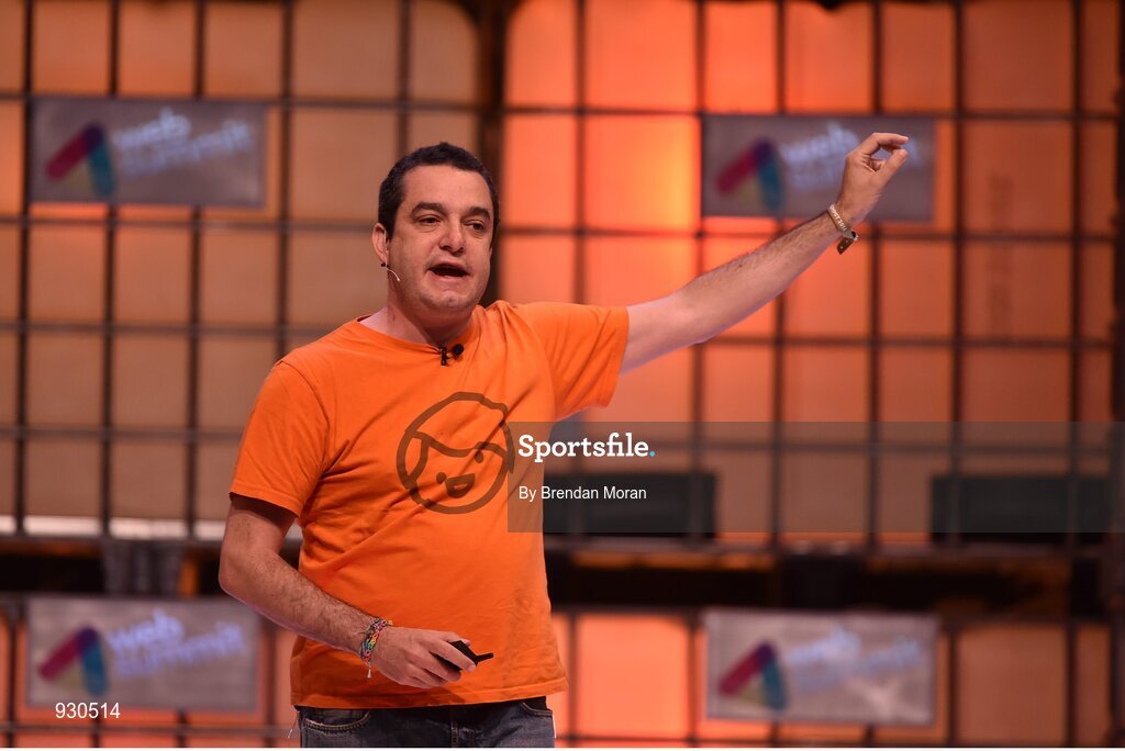 4 November 2014; Saul Klein, Partner, Index Ventures, gives The Klein Report on the centre stage during Day 1 of the 2014 Web Summit in the RDS, Dublin, Ireland. Picture credit: Brendan Moran / SPORTSFILE / Web Summit