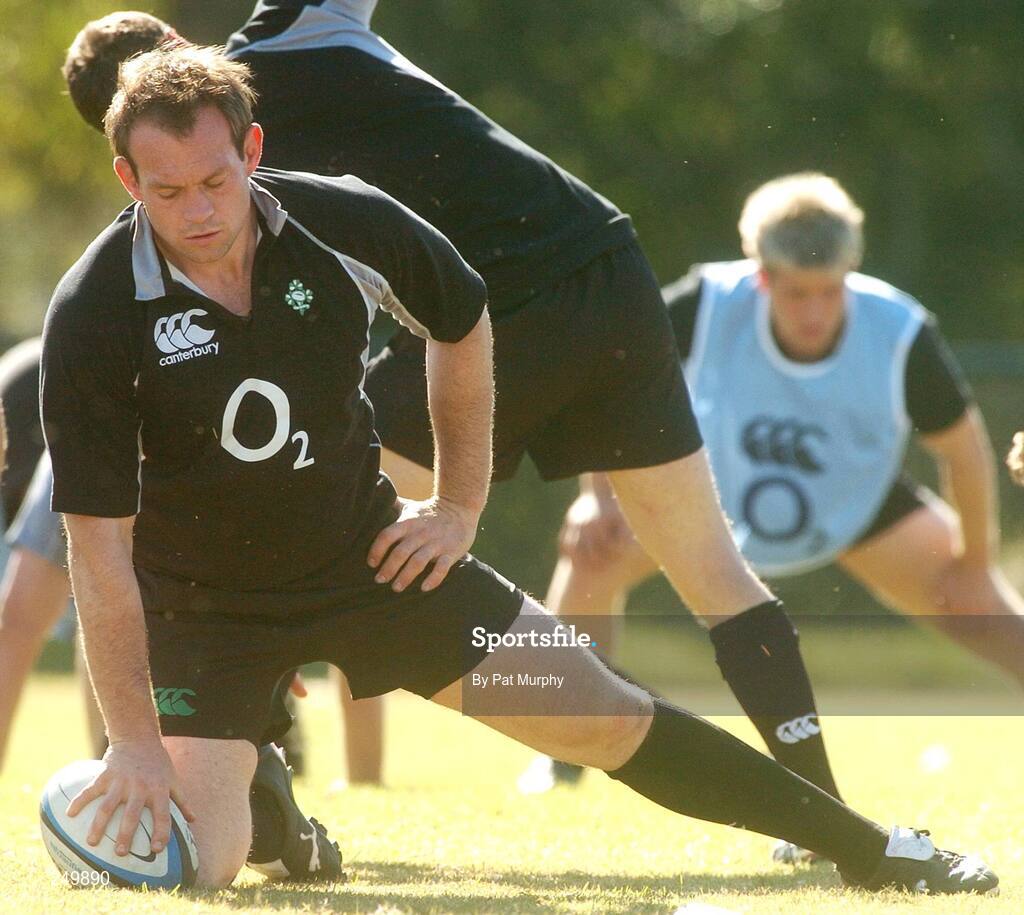 25 May 2007; Simon Best stretches during the Captain's Run. Santa Fe Rugby Club, Santa Fe, Argentina. Picture credit: Pat Murphy / SPORTSFILE