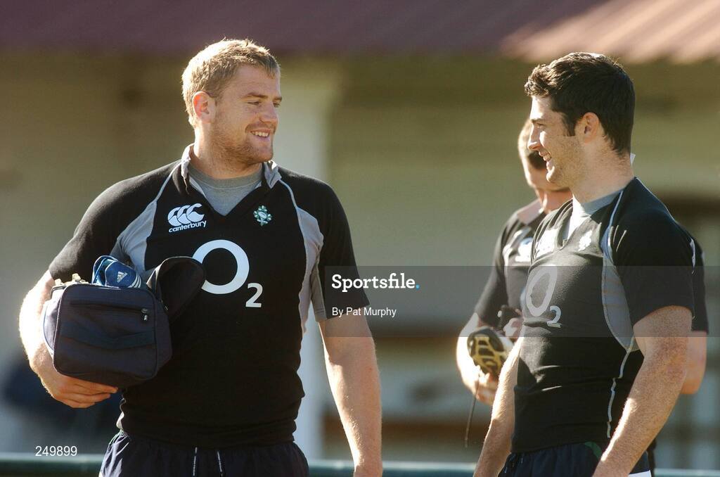 25 May 2007; Jamie Heaslip and Rob Kearney in conversation before the Captain's Run. Santa Fe Rugby Club, Santa Fe, Argentina. Picture credit: Pat Murphy / SPORTSFILE