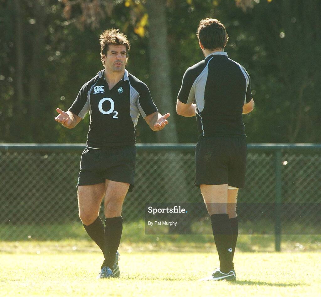 25 May 2007; Brian Carney and Paddy Wallace, right, in conversation during the Captain's Run. Santa Fe Rugby Club, Santa Fe, Argentina. Picture credit: Pat Murphy / SPORTSFILE