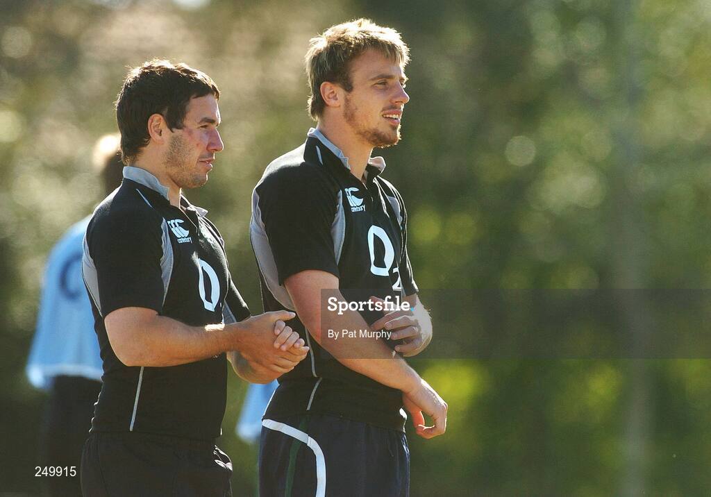 25 May 2007; Paddy Wallace, left, and Tommy Bowe during the Captain's Run. Santa Fe Rugby Club, Santa Fe, Argentina. Picture credit: Pat Murphy / SPORTSFILE