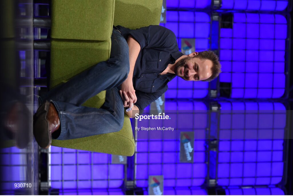 4 November 2014; Drew Houston, Founder, Dropbox, on the centre stage during Day 1 of the 2014 Web Summit in the RDS, Dublin, Ireland. Picture credit: Stephen McCarthy / SPORTSFILE / Web Summit