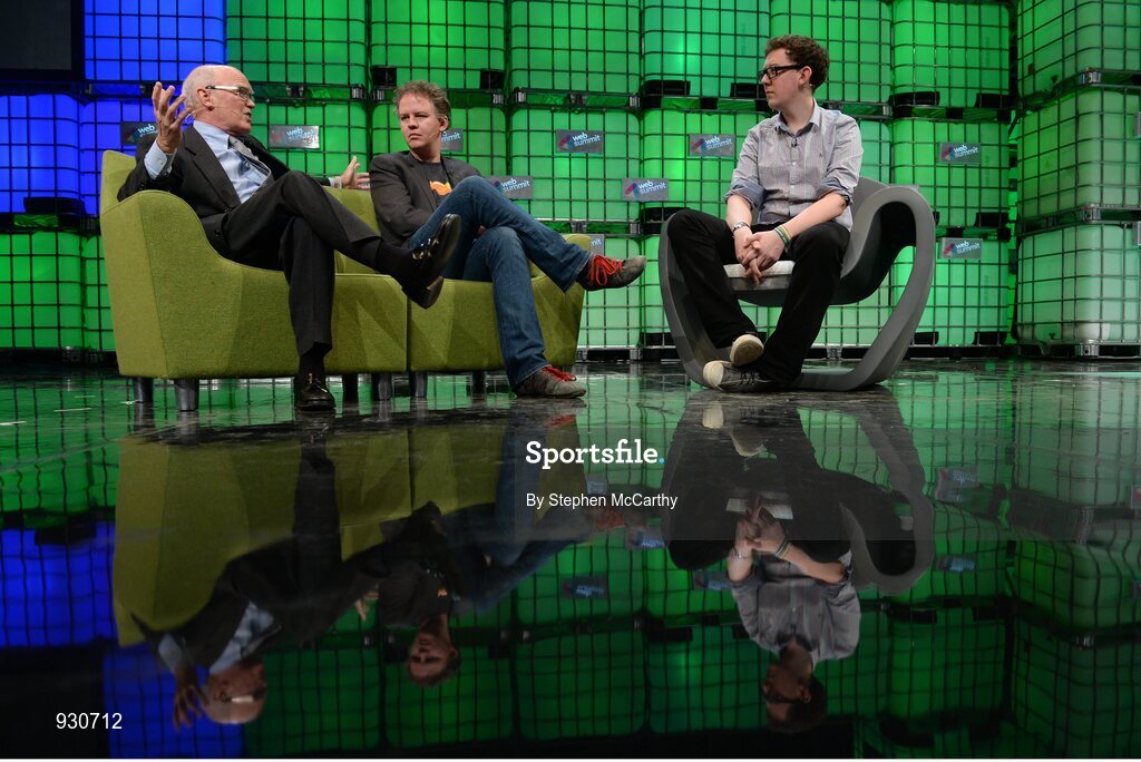 4 November 2014; Stewart Baker, Partner, Steptoe & Johnson; Matthew Prince, Founder, Cloudflare; and James Ball, Journalist, The Guardian discuss   Is There a Right to Privacy? on the centre stage during Day 1 of the 2014 Web Summit in the RDS, Dublin, Ireland. Picture credit: Stephen McCarthy / SPORTSFILE / Web Summit
