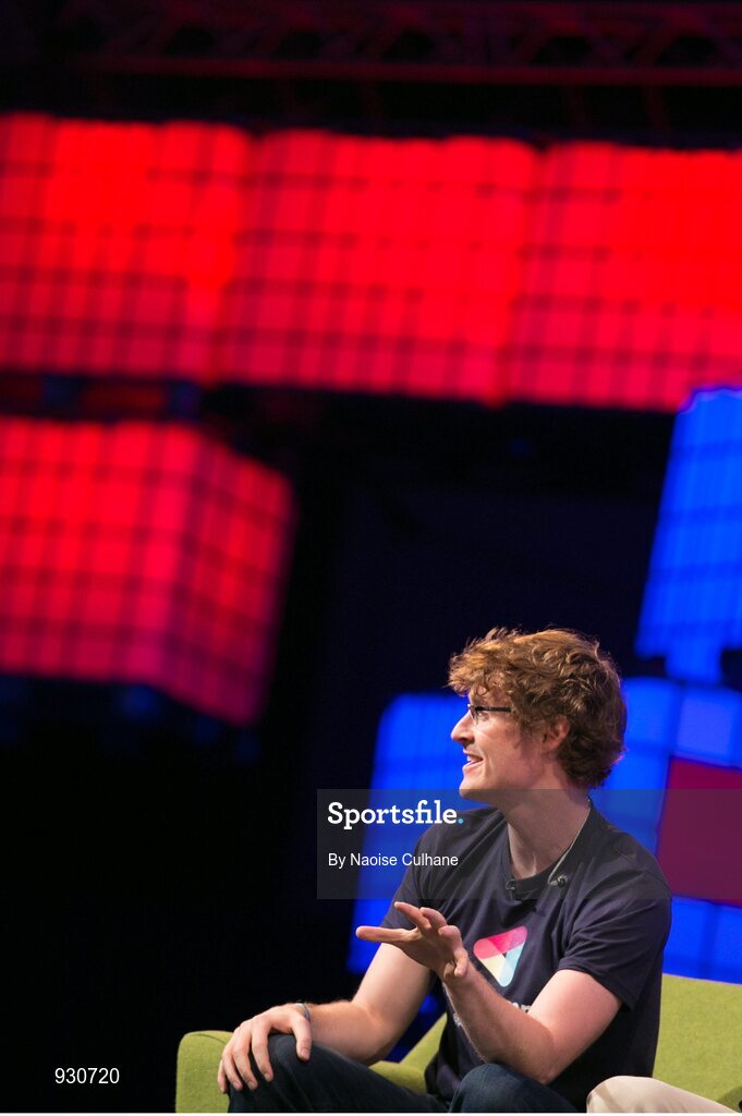 4 November 2014; Paddy Cosgrave, Founder and CEO, Web Summit, on the centre stage during Day 1 of the 2014 Web Summit in the RDS, Dublin, Ireland. Picture credit: Naoise Culhane / SPORTSFILE / Web Summit