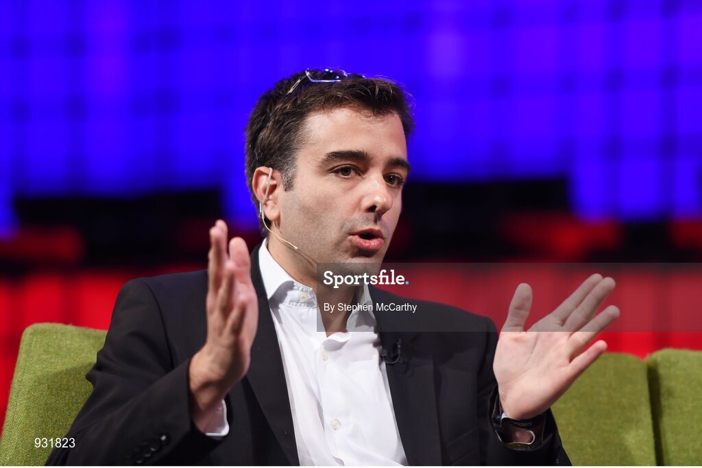 6 November 2014; Nicolas Brusson, Co-founder, BlaBlaCar, on the centre stage during Day 3 of the 2014 Web Summit in the RDS, Dublin, Ireland. Picture credit: Stephen McCarthy / SPORTSFILE / Web Summit