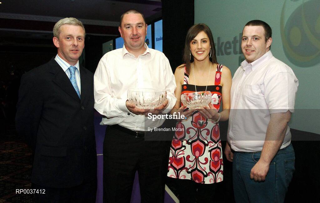 26 May 2007; At the Basketball Ireland annual awards, from left, Timmy Murphy, Mark Scannell, Jessica Scannell and Barry O'Sullivan, from Glanmire, Co. Cork. Basketball Ireland Annual Awards 2007, Citywest Hotel, Conference, Leisure & Golf Resort, Saggart, Co Dublin. Picture credit: Brendan Moran / SPORTSFILE
