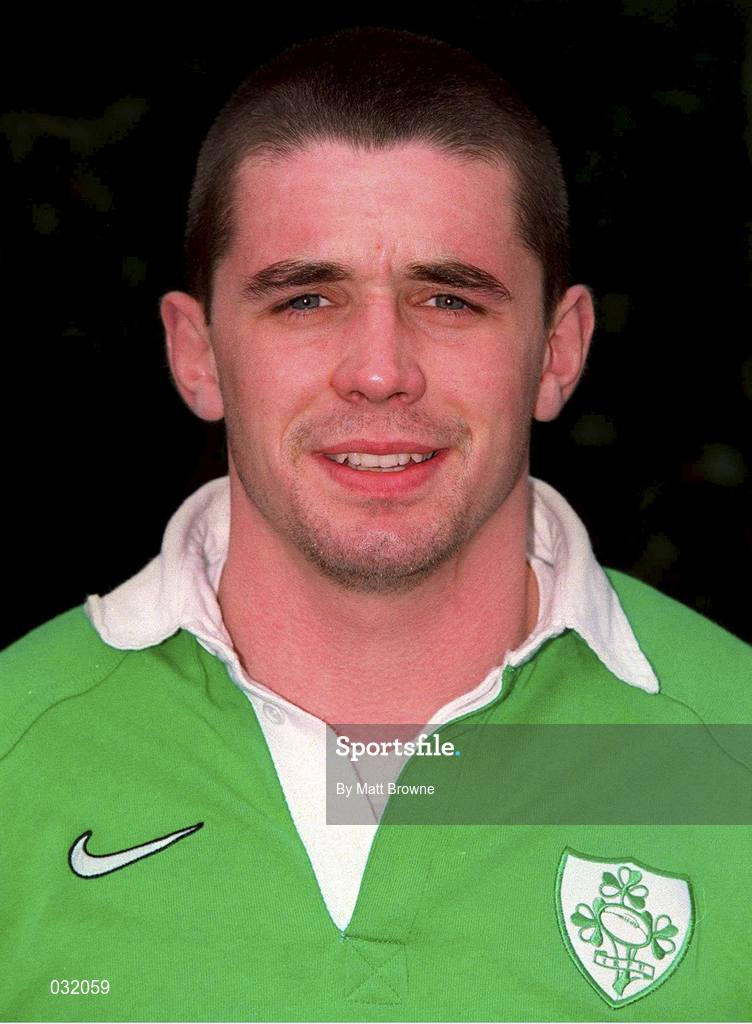 25 January 2000; Alan Quinlan during an Ireland A squad portraits session. Photo by Matt Browne/Sportsfile