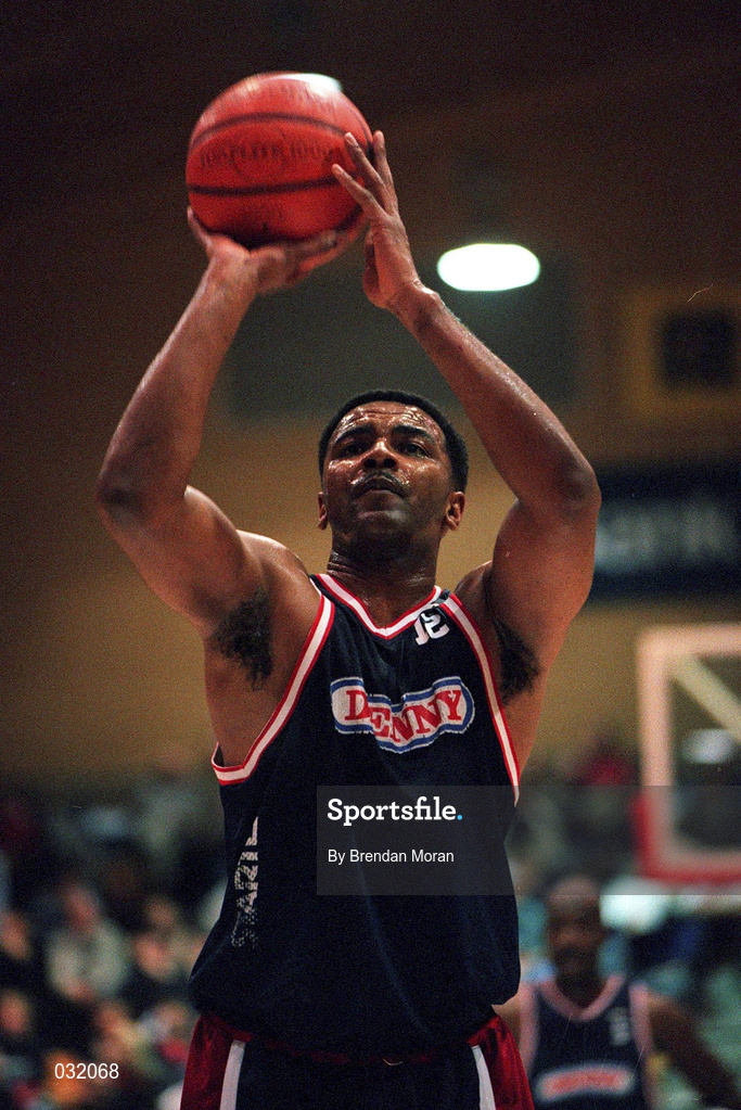 29 January 1999; Denny Notre Dame player-coach Anthony Jenkins during the Men's Basketball Sprite Cup Semi-Final match between Denny Notre Dame and St Vincent's at the National Basketball Arena in Tallaght, Dublin. Photo by Brendan Moran/Sportsfile