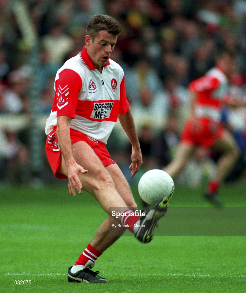 28 May 1995; Anthony Tohill of Derry during the Bank of Ireland Ulster Senior Football Championship Quarter-Final match between Armagh and Derry at the Athletic Grounds in Armagh. Photo by Brendan Moran/Sportsfile