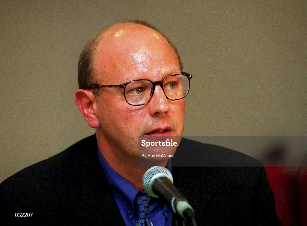 2 September 1999; Dick Best, London Irish Director of Rugby, during an announcement, at The Stoop in London, England, that Aer Lingus will be the club's new sponsor. Photo by Ray McManus/Sportsfile