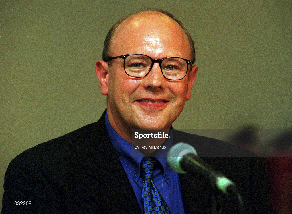 2 September 1999; Dick Best, London Irish Director of Rugby, during an announcement, at The Stoop in London, England, that Aer Lingus will be the club's new sponsor. Photo by Ray McManus/Sportsfile