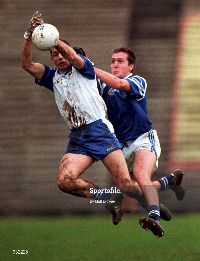 30 January 2000; Eamon O'Hara of Connacht is tackled by Ciaran O'Sullivan of Munster during the Railway Cup Football Championship Semi-Final between Connacht and Munster at McHale Park in Castlebar, Mayo. Photo by Matt Browne/Sportsfile
