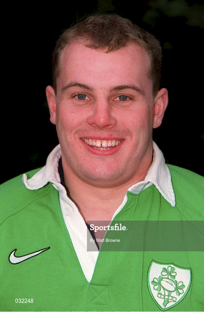 25 January 2000; Emmet Farrell during an Ireland A squad portraits session. Photo by Matt Browne/Sportsfile